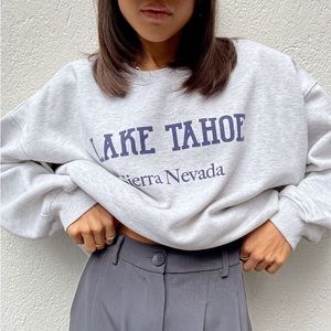 Princess Polly Gray Lake Tahoe Crewneck Sweatshirt Size 6